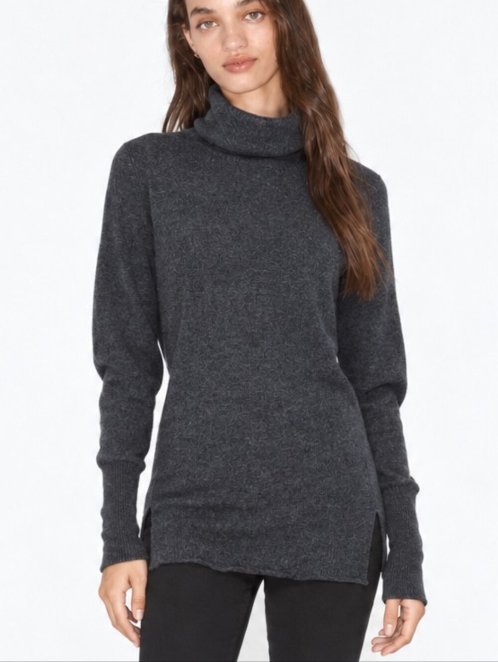 Athleta grey cashmere turtleneck size S